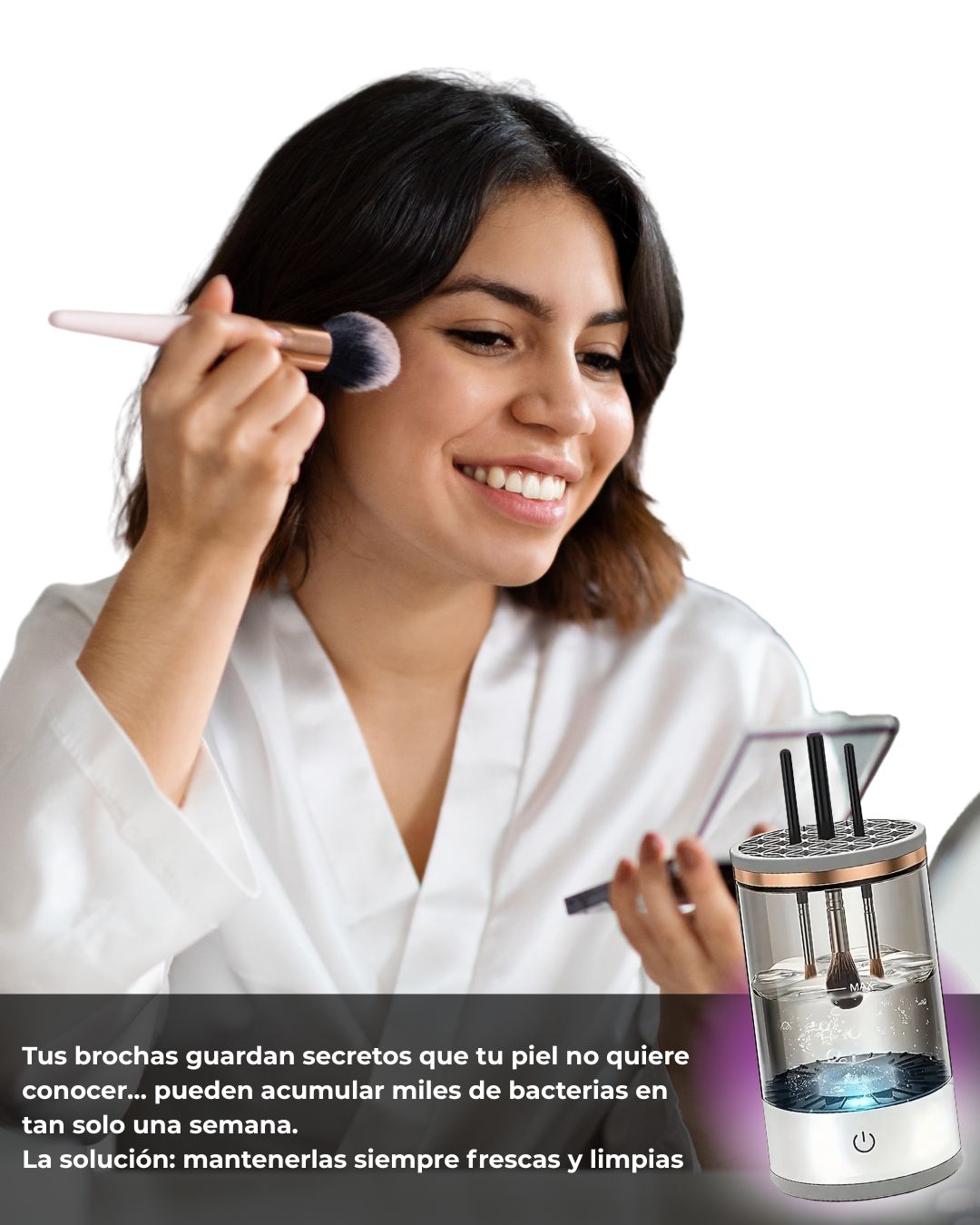 Limpiador de Brochas de Maquillaje Automático y Eléctrico con Enchufe USB – Limpieza y Secado Rápido
