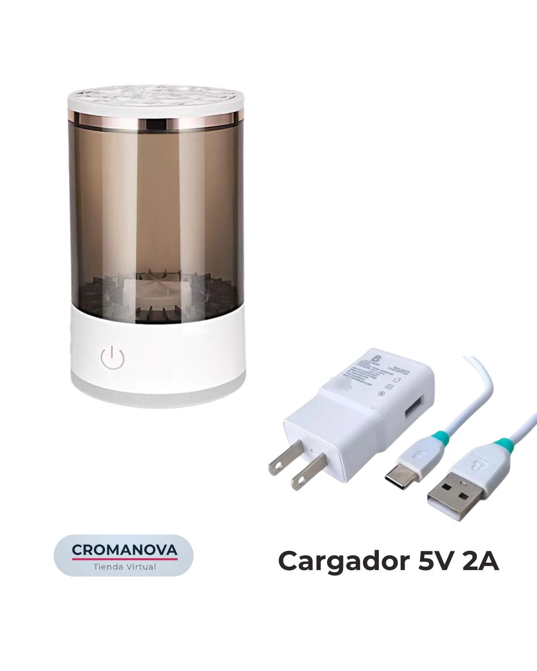 Limpiador Automático de Brochas de Maquillaje Eléctrico con Enchufe USB – Limpieza y Secado Rápido